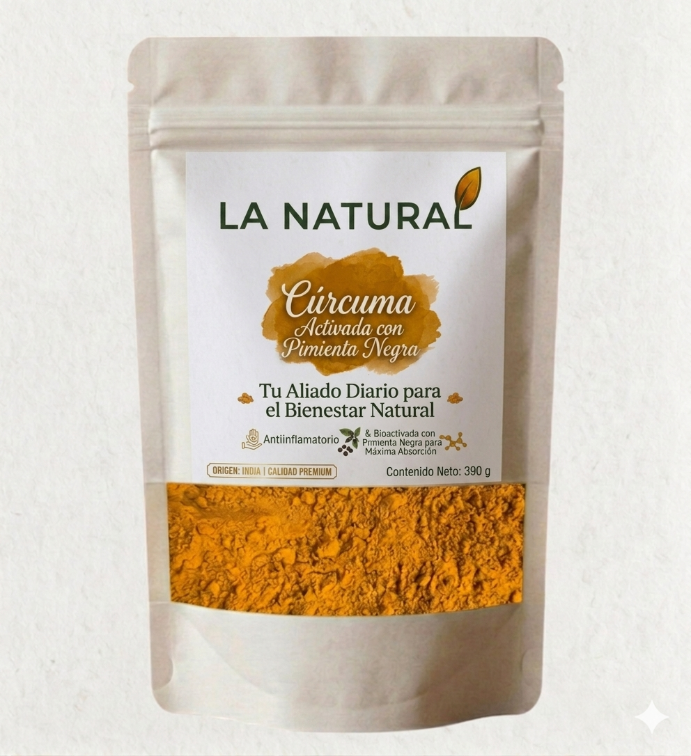 Cúrcuma Activada con Pimienta Negra (390g) - Calidad Premium